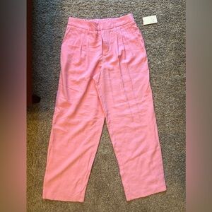 Pink High-Waisted Trousers